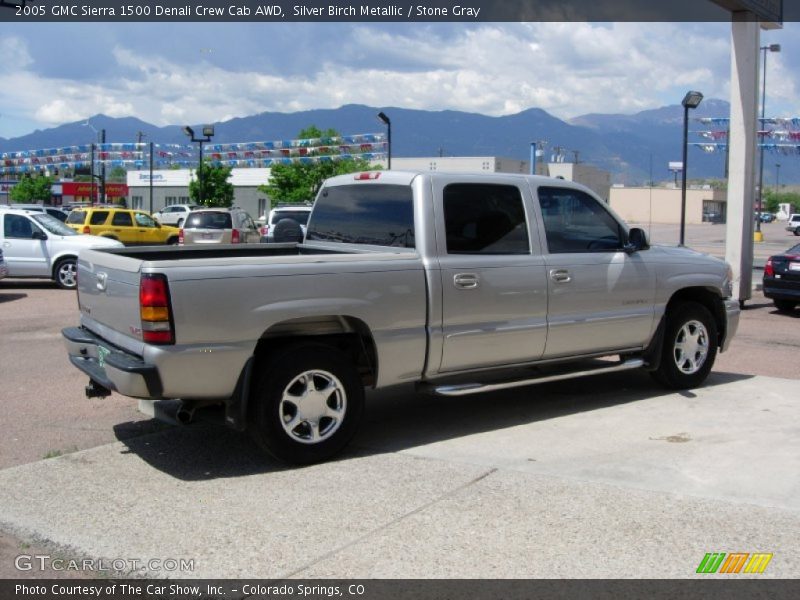 Silver Birch Metallic / Stone Gray 2005 GMC Sierra 1500 Denali Crew Cab AWD