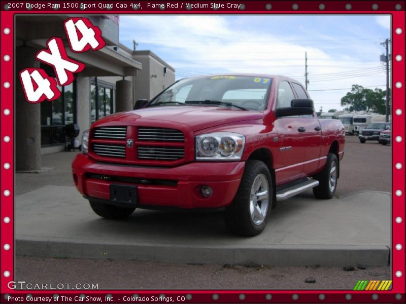 Flame Red / Medium Slate Gray 2007 Dodge Ram 1500 Sport Quad Cab 4x4