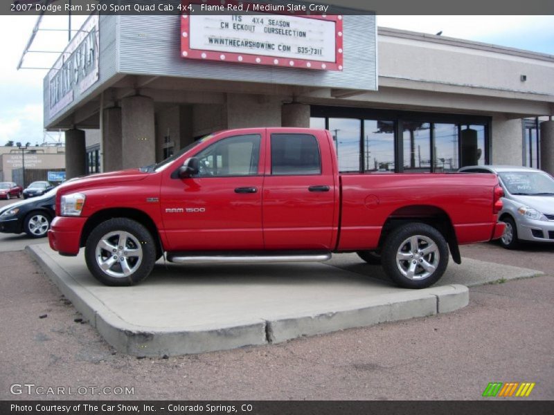 Flame Red / Medium Slate Gray 2007 Dodge Ram 1500 Sport Quad Cab 4x4