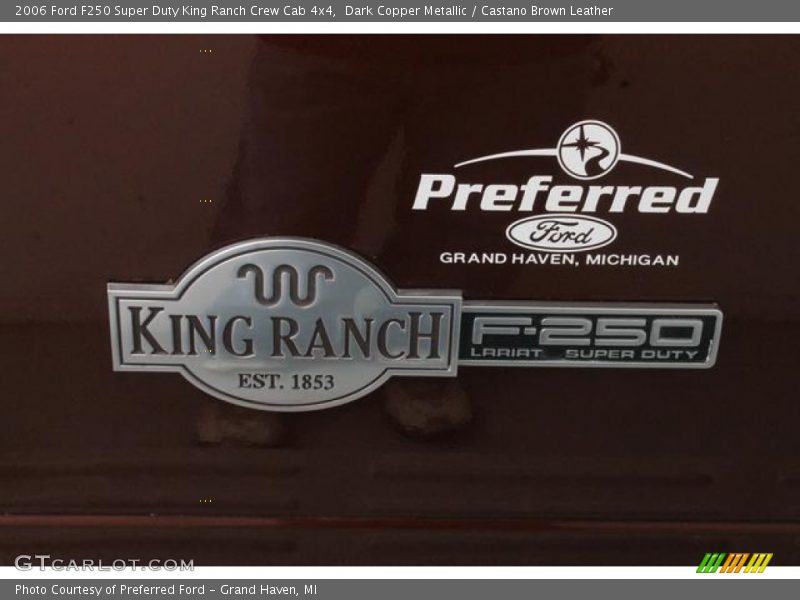 Dark Copper Metallic / Castano Brown Leather 2006 Ford F250 Super Duty King Ranch Crew Cab 4x4