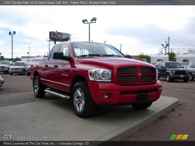 Flame Red / Medium Slate Gray 2007 Dodge Ram 1500 Sport Quad Cab 4x4