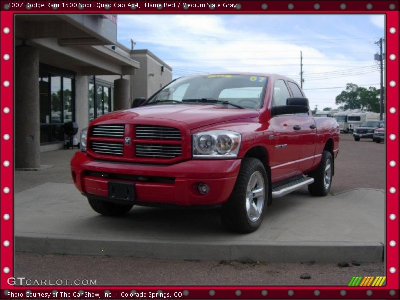 Flame Red / Medium Slate Gray 2007 Dodge Ram 1500 Sport Quad Cab 4x4