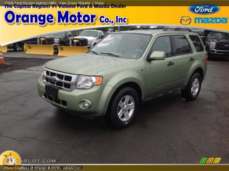 Kiwi Green Metallic / Stone 2008 Ford Escape Hybrid 4WD