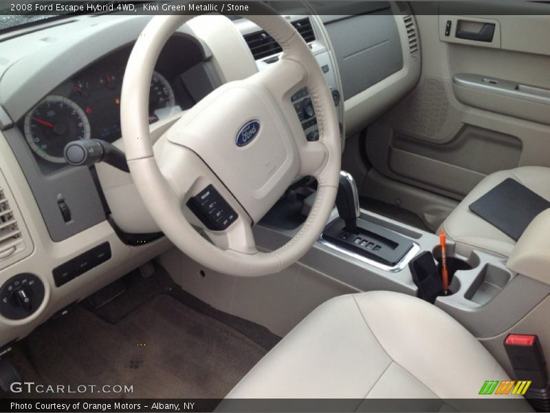 Kiwi Green Metallic / Stone 2008 Ford Escape Hybrid 4WD