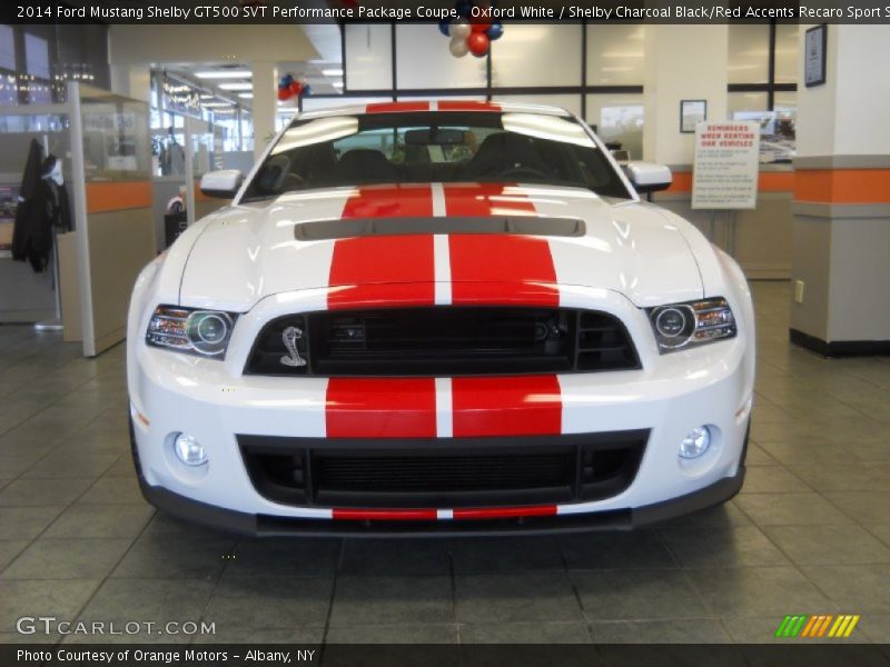 Oxford White / Shelby Charcoal Black/Red Accents Recaro Sport Seats 2014 Ford Mustang Shelby GT500 SVT Performance Package Coupe