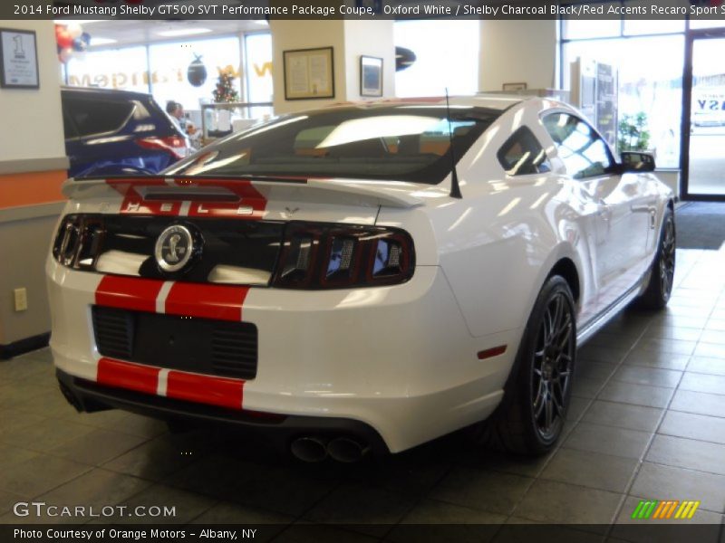 Oxford White / Shelby Charcoal Black/Red Accents Recaro Sport Seats 2014 Ford Mustang Shelby GT500 SVT Performance Package Coupe