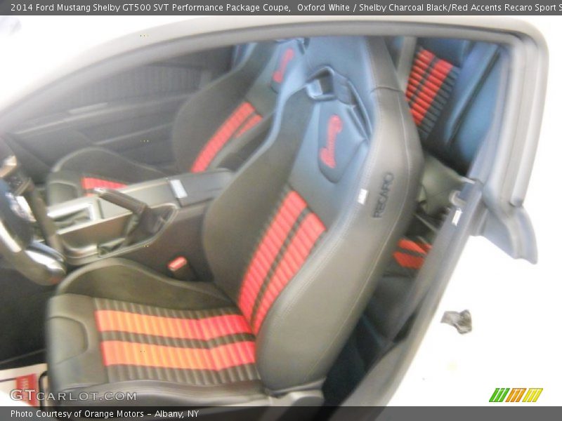 Oxford White / Shelby Charcoal Black/Red Accents Recaro Sport Seats 2014 Ford Mustang Shelby GT500 SVT Performance Package Coupe
