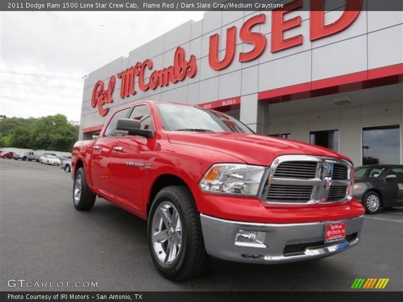 Flame Red / Dark Slate Gray/Medium Graystone 2011 Dodge Ram 1500 Lone Star Crew Cab