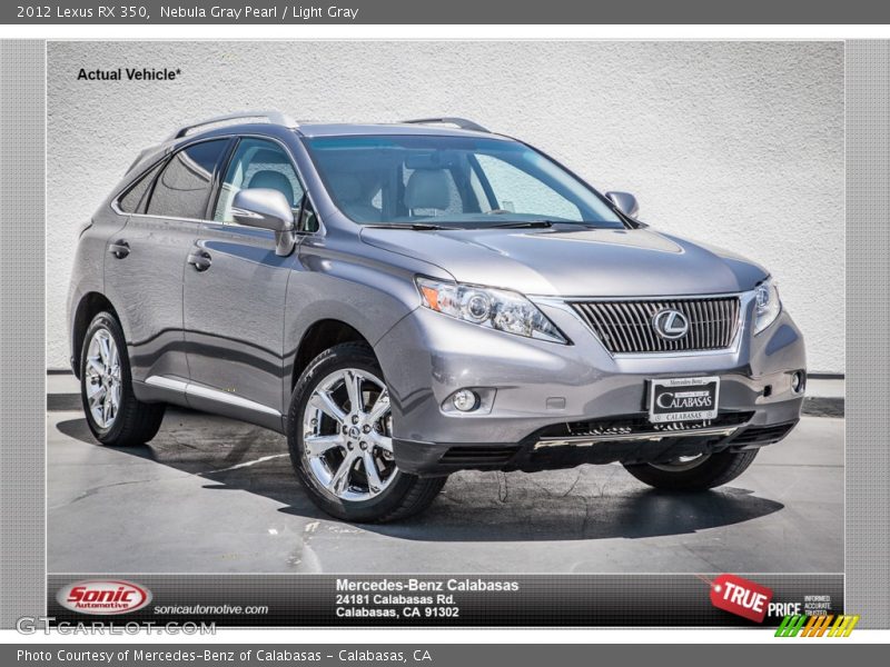 Nebula Gray Pearl / Light Gray 2012 Lexus RX 350