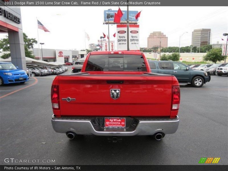 Flame Red / Dark Slate Gray/Medium Graystone 2011 Dodge Ram 1500 Lone Star Crew Cab