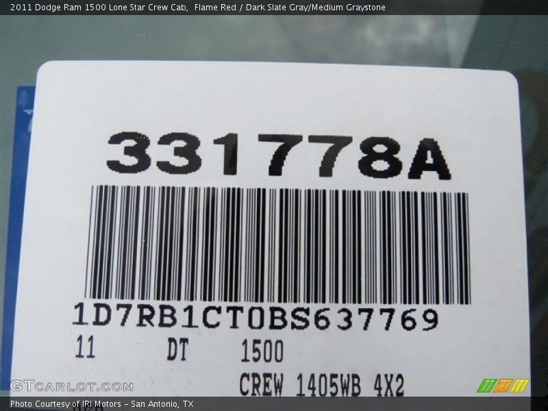 Flame Red / Dark Slate Gray/Medium Graystone 2011 Dodge Ram 1500 Lone Star Crew Cab