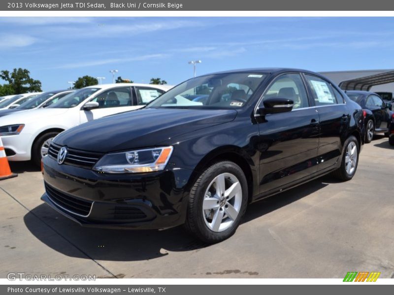 Black Uni / Cornsilk Beige 2013 Volkswagen Jetta TDI Sedan