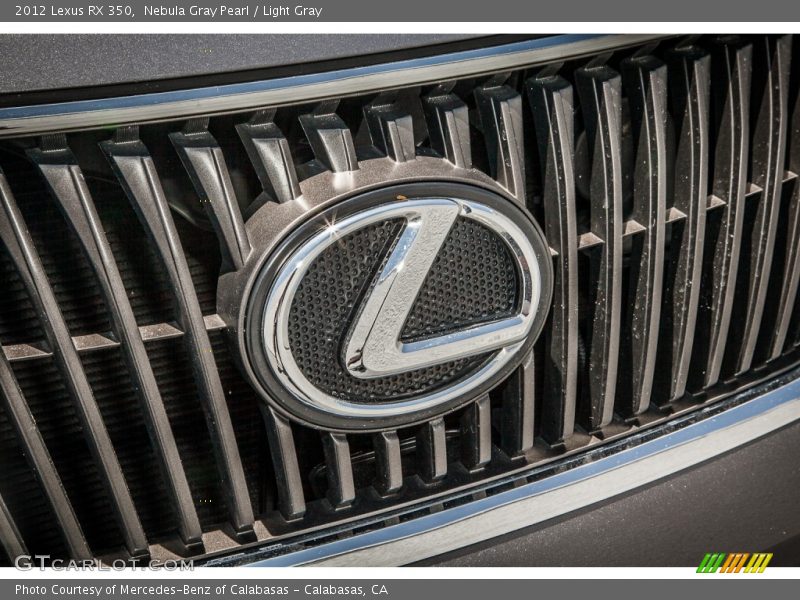 Nebula Gray Pearl / Light Gray 2012 Lexus RX 350