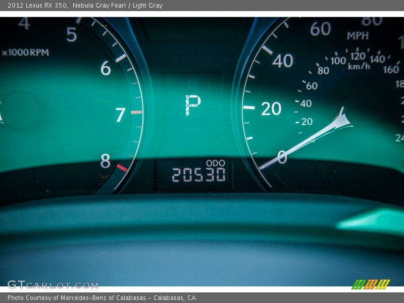 Nebula Gray Pearl / Light Gray 2012 Lexus RX 350