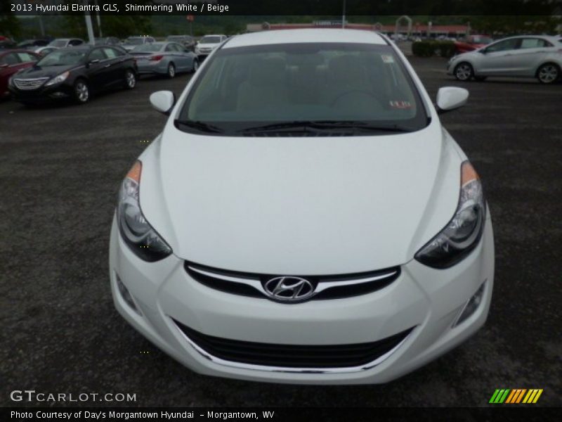 Shimmering White / Beige 2013 Hyundai Elantra GLS