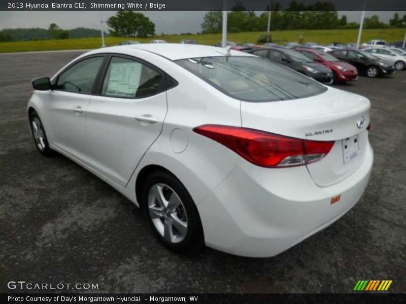 Shimmering White / Beige 2013 Hyundai Elantra GLS