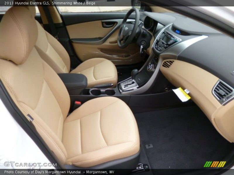 Shimmering White / Beige 2013 Hyundai Elantra GLS