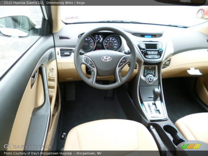 Shimmering White / Beige 2013 Hyundai Elantra GLS