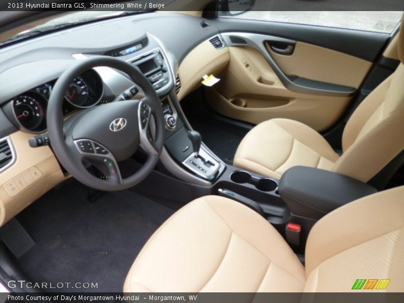 Shimmering White / Beige 2013 Hyundai Elantra GLS