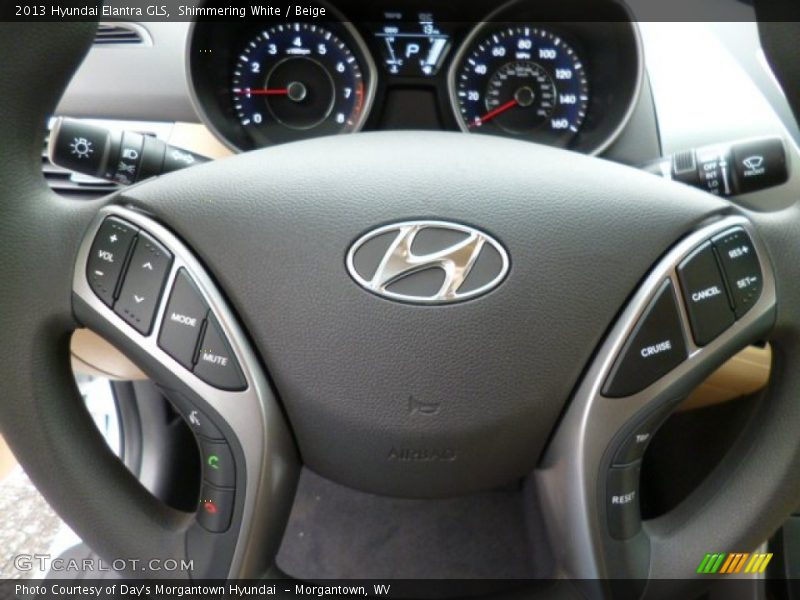 Shimmering White / Beige 2013 Hyundai Elantra GLS