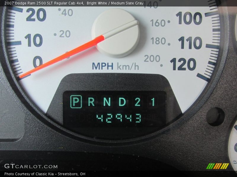 Bright White / Medium Slate Gray 2007 Dodge Ram 2500 SLT Regular Cab 4x4