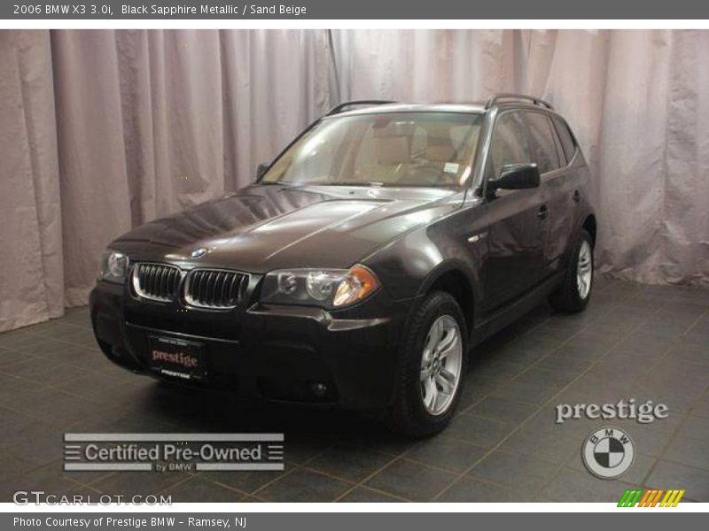 Black Sapphire Metallic / Sand Beige 2006 BMW X3 3.0i