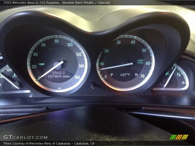 Obsidian Black Metallic / Charcoal 2003 Mercedes-Benz SL 500 Roadster