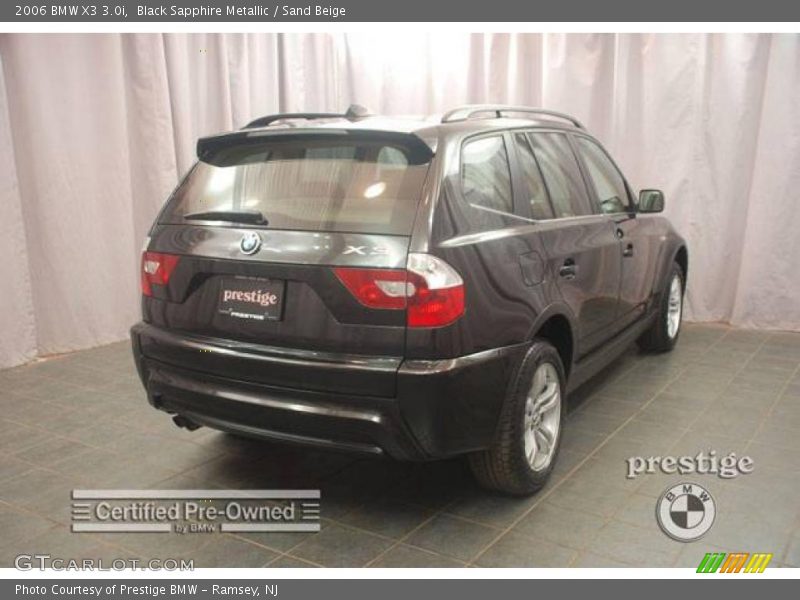 Black Sapphire Metallic / Sand Beige 2006 BMW X3 3.0i