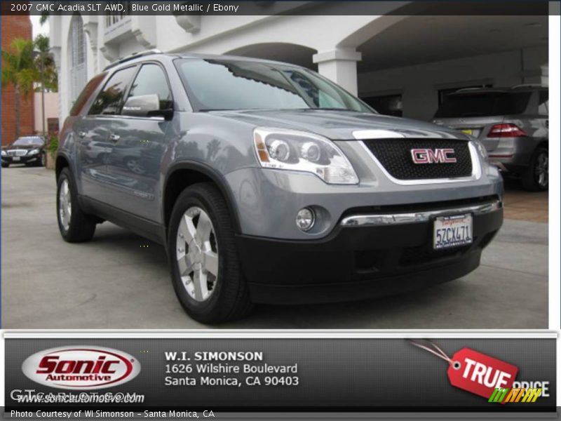 Blue Gold Metallic / Ebony 2007 GMC Acadia SLT AWD