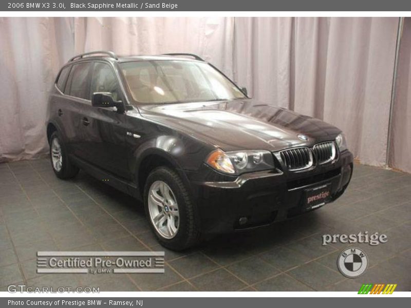 Black Sapphire Metallic / Sand Beige 2006 BMW X3 3.0i
