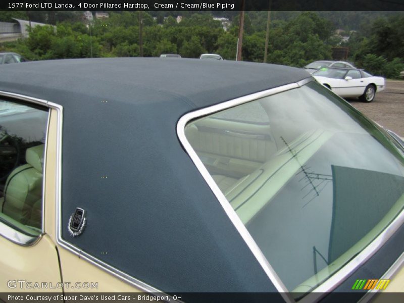 Cream / Cream/Blue Piping 1977 Ford LTD Landau 4 Door Pillared Hardtop