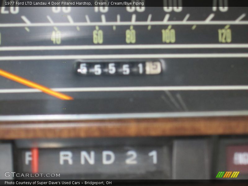 Cream / Cream/Blue Piping 1977 Ford LTD Landau 4 Door Pillared Hardtop