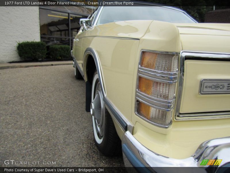 Cream / Cream/Blue Piping 1977 Ford LTD Landau 4 Door Pillared Hardtop