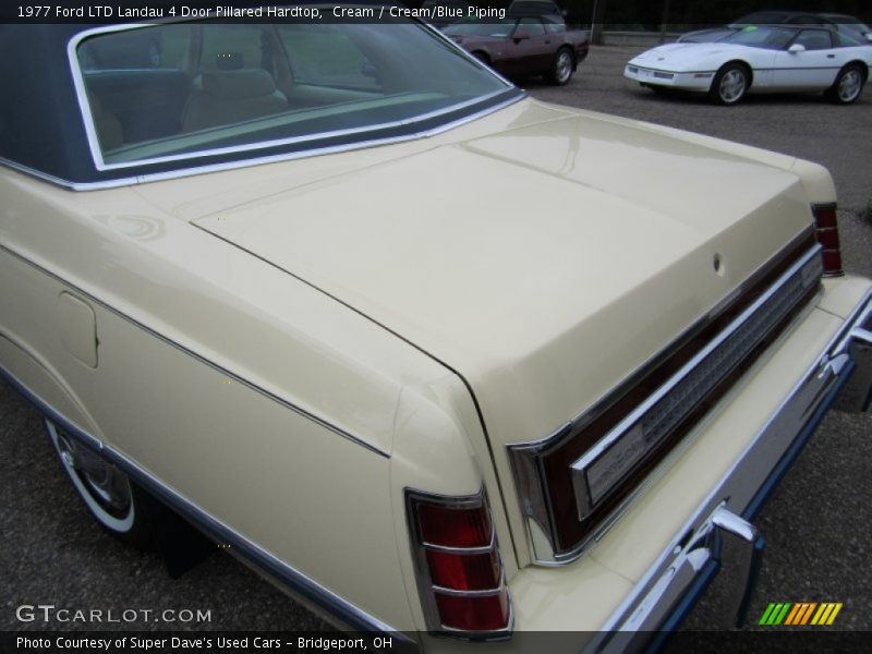 Cream / Cream/Blue Piping 1977 Ford LTD Landau 4 Door Pillared Hardtop