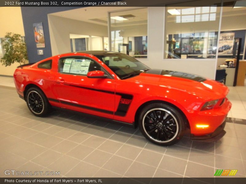 Competition Orange / Charcoal Black 2012 Ford Mustang Boss 302