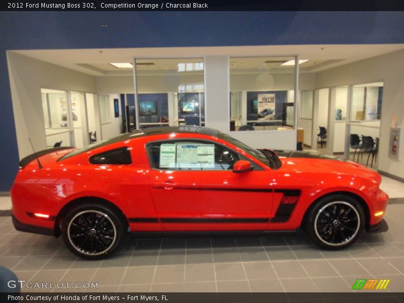 Competition Orange / Charcoal Black 2012 Ford Mustang Boss 302