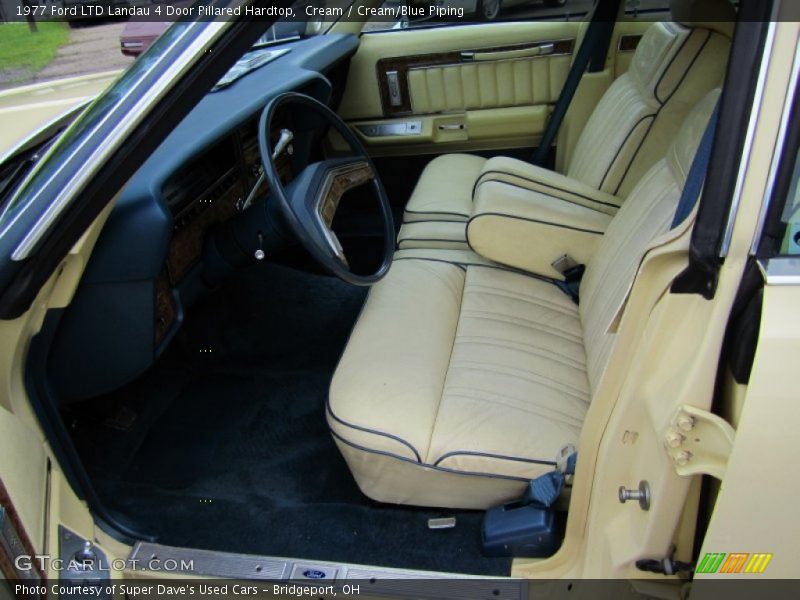  1977 LTD Landau 4 Door Pillared Hardtop Cream/Blue Piping Interior