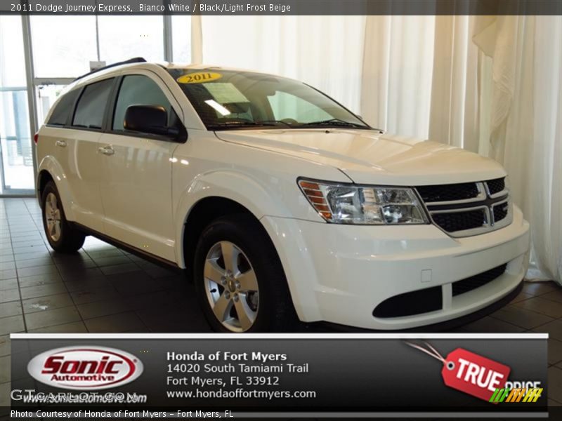 Bianco White / Black/Light Frost Beige 2011 Dodge Journey Express
