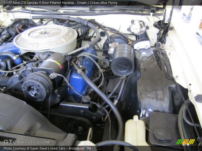 Cream / Cream/Blue Piping 1977 Ford LTD Landau 4 Door Pillared Hardtop