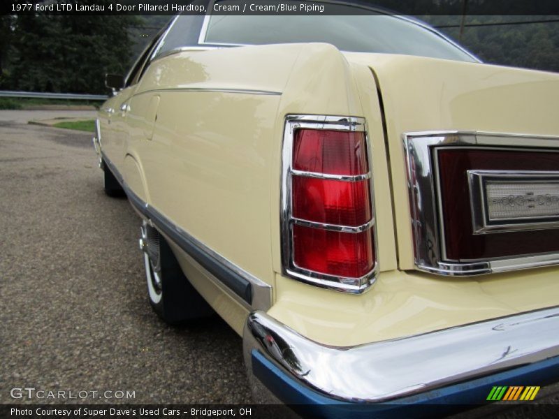 Cream / Cream/Blue Piping 1977 Ford LTD Landau 4 Door Pillared Hardtop