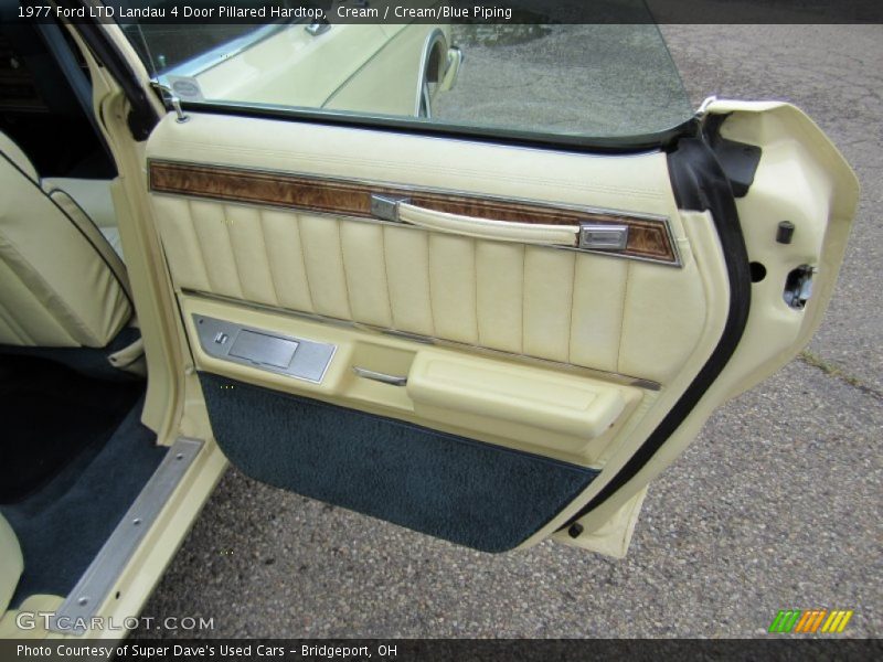 Cream / Cream/Blue Piping 1977 Ford LTD Landau 4 Door Pillared Hardtop