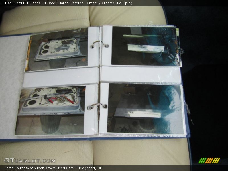 Cream / Cream/Blue Piping 1977 Ford LTD Landau 4 Door Pillared Hardtop