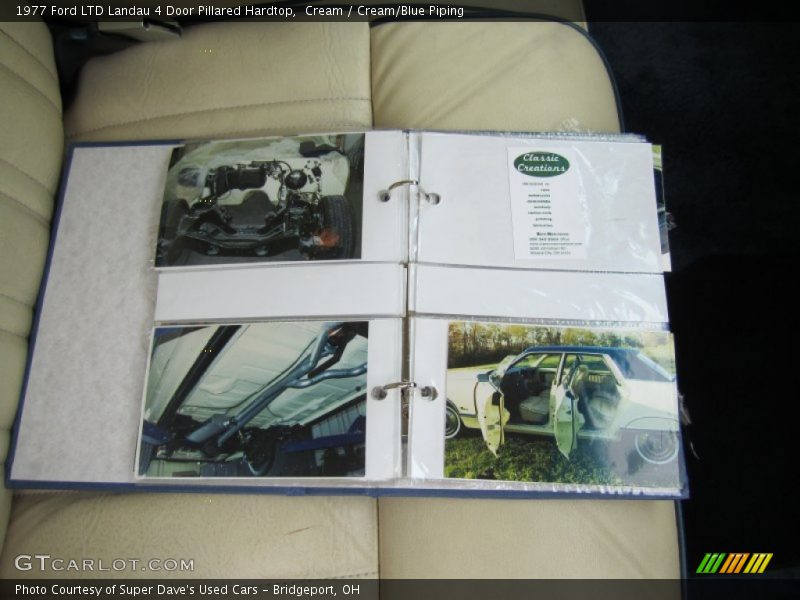 Cream / Cream/Blue Piping 1977 Ford LTD Landau 4 Door Pillared Hardtop