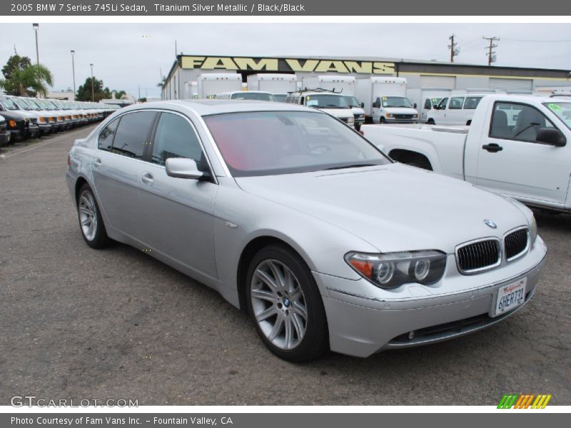 Titanium Silver Metallic / Black/Black 2005 BMW 7 Series 745Li Sedan