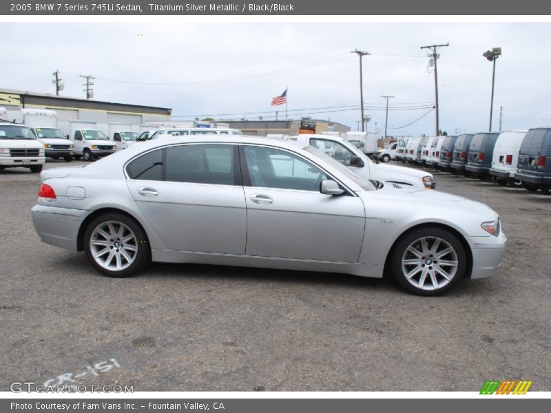 Titanium Silver Metallic / Black/Black 2005 BMW 7 Series 745Li Sedan