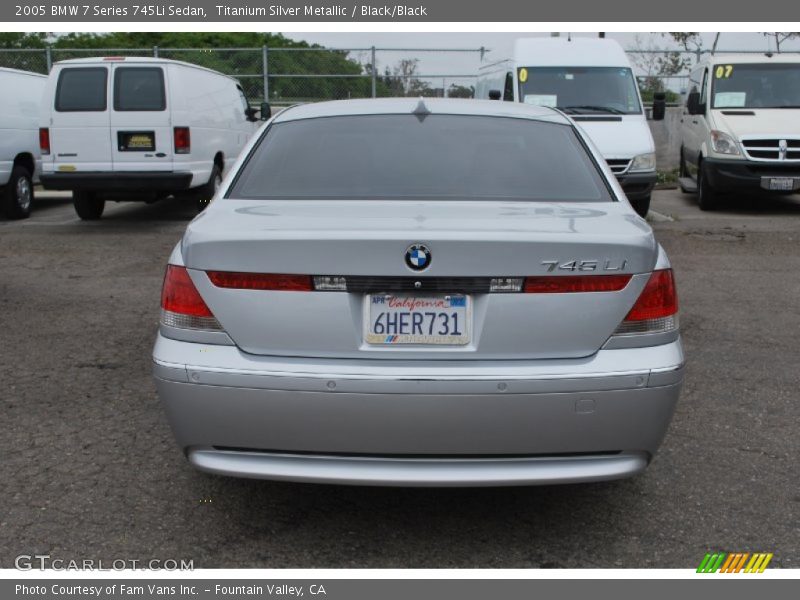 Titanium Silver Metallic / Black/Black 2005 BMW 7 Series 745Li Sedan