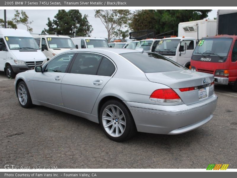 Titanium Silver Metallic / Black/Black 2005 BMW 7 Series 745Li Sedan