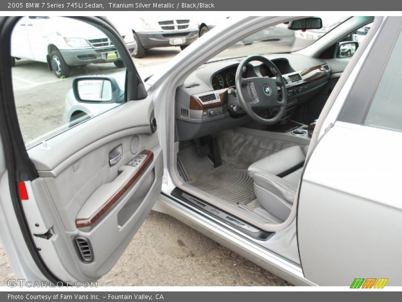 Titanium Silver Metallic / Black/Black 2005 BMW 7 Series 745Li Sedan
