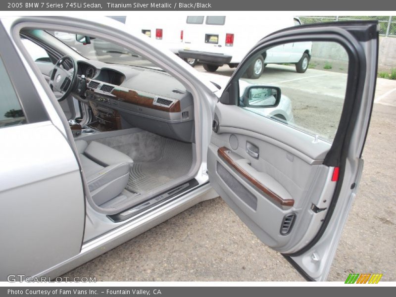 Titanium Silver Metallic / Black/Black 2005 BMW 7 Series 745Li Sedan