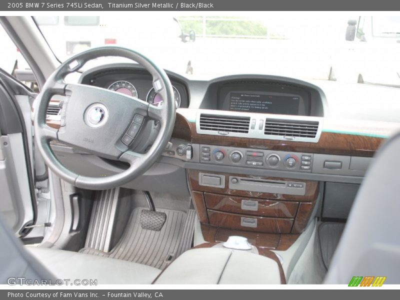 Titanium Silver Metallic / Black/Black 2005 BMW 7 Series 745Li Sedan